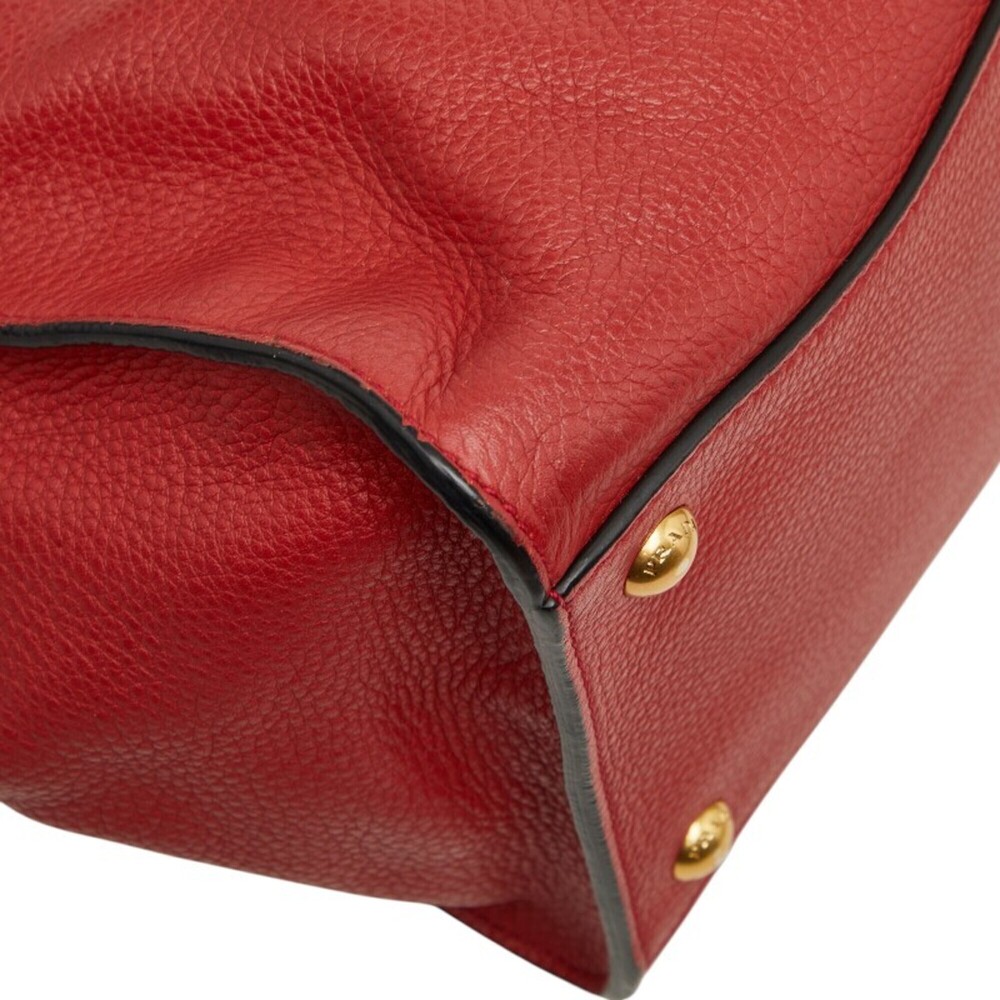 PRADA Red Leather Shoulder Bag - Picture 7 of 13